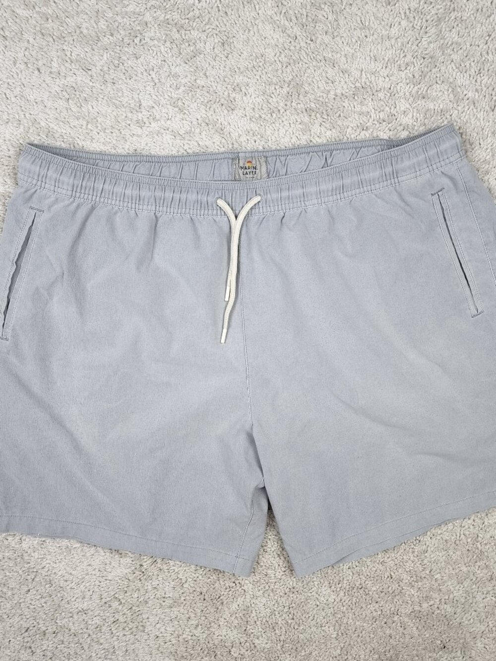 Marine Layer Huckberry Shorts Men Size 2xL XXL Grey waist Cotton Drawstring USA
